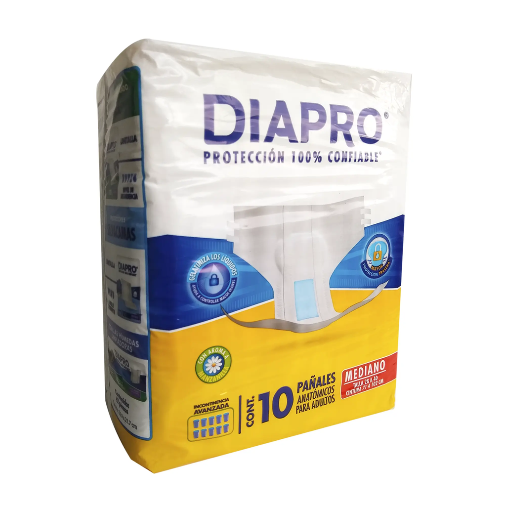 DIAPRO CONFOR AD MED MEDIANO 10 Pañales