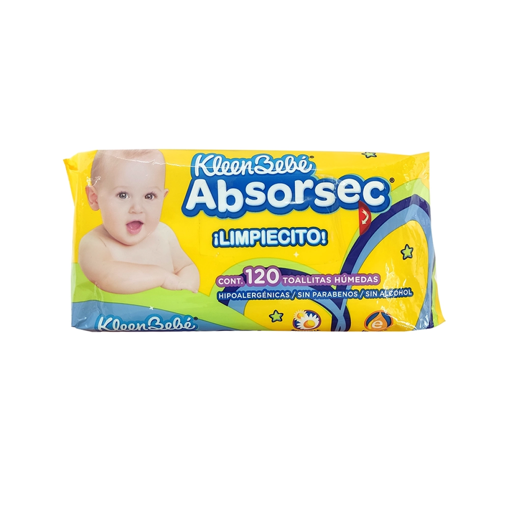 KleenBebé TOALLITAS ABSORSEC CON 120 PZS