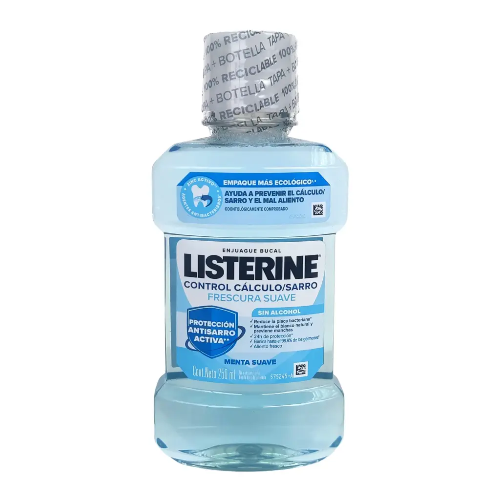 ENJUAGUE BUCAL LISTERINE CONTROL SARRO SIN ALCOHOL 250ml