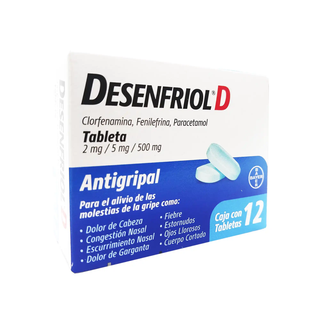 DESENFRIOL-D NF 2/5/500 mg 12 Tableta(s)