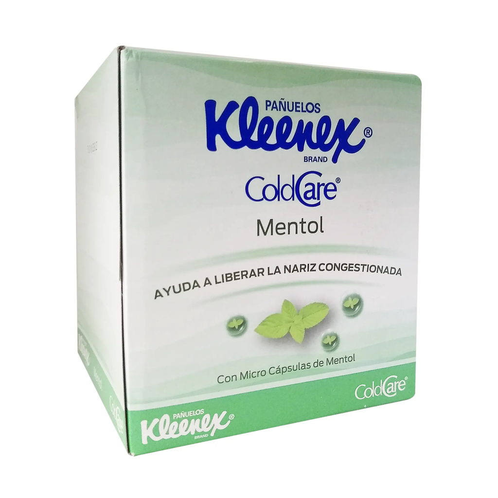 PAÑUELOS KLEENEX COLD CARE MENTOL 60 Pzs