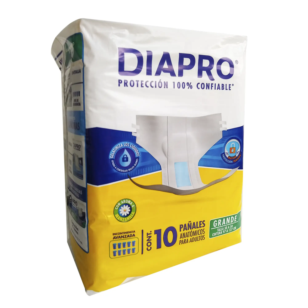 DIAPRO CONFORT MANZANILLA AD GRANDE 10 Pañales