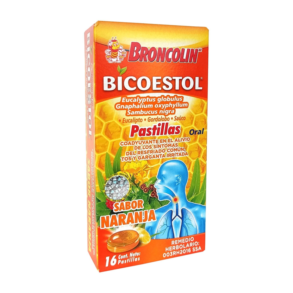 BRONCOLIN BICOESTOL NARANJA - 16 Pastillas