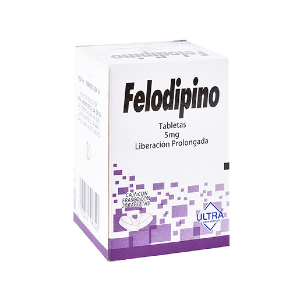 FELODIPINO 5 mg 20 Tableta(s)
