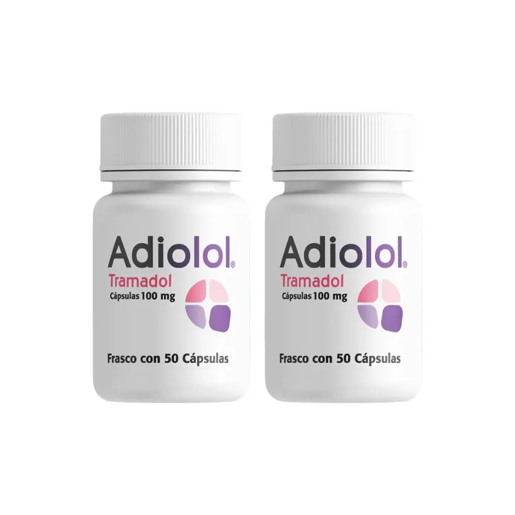 ADIOLOL TRAMADOL 100mg PACK 2 FRASCOS DE 50 Cápsulas C/U