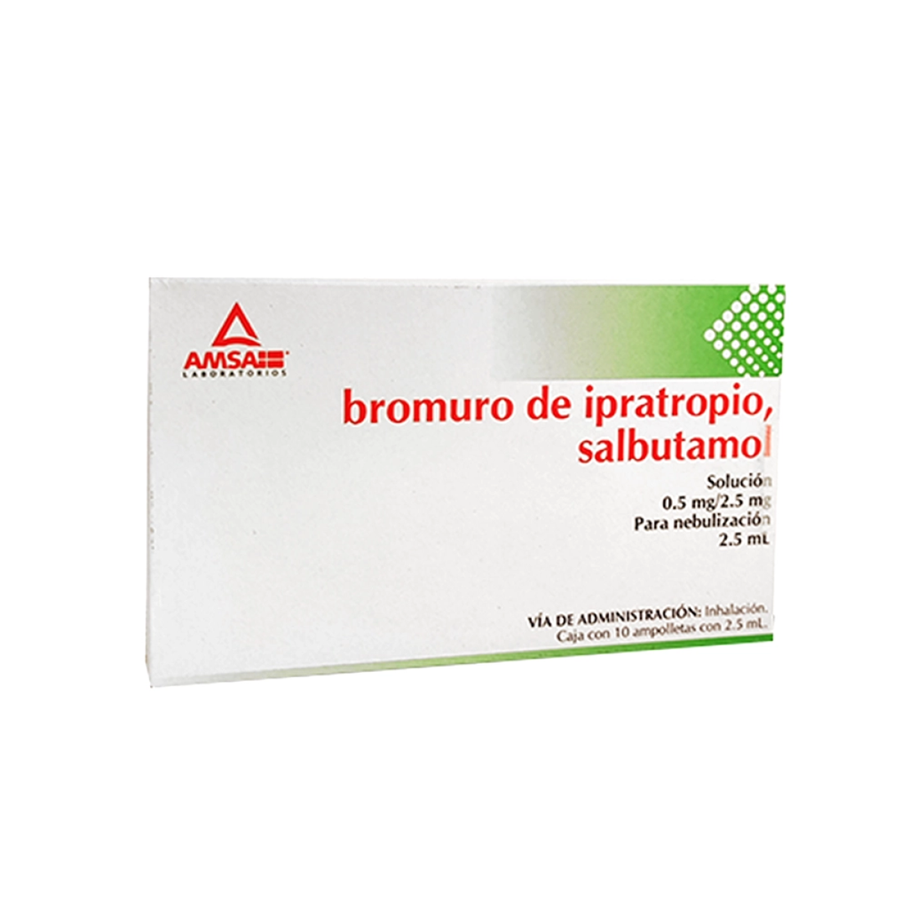 BROMURO DE IPRATROPIO - SALBUTAMOL 0.5/2.5 mg/2.5 ml 10 Ampolleta