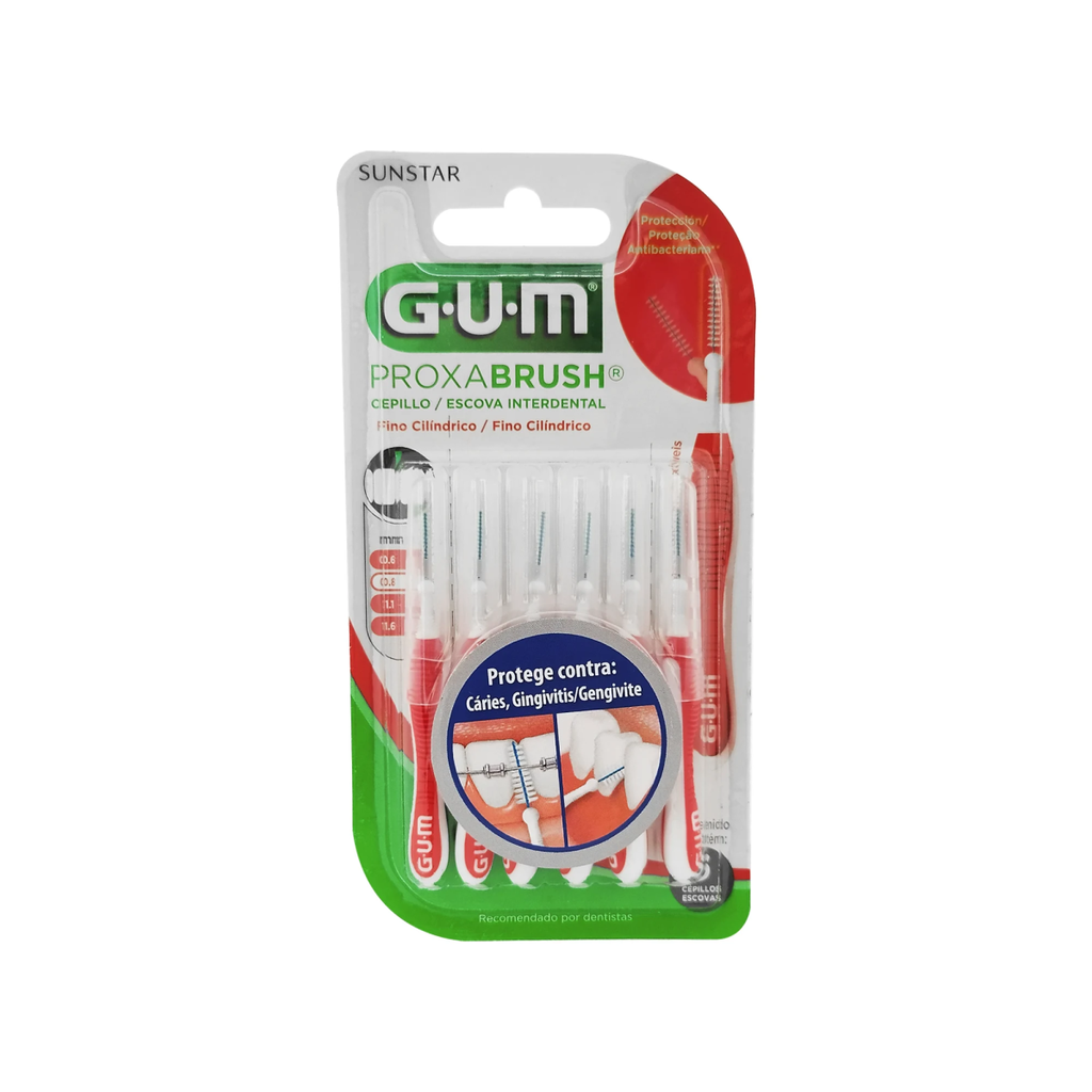 GUM CEPILLO INTERDENTAL DE ORTODONCIA 1 PAQUETE CON  6 Pzs