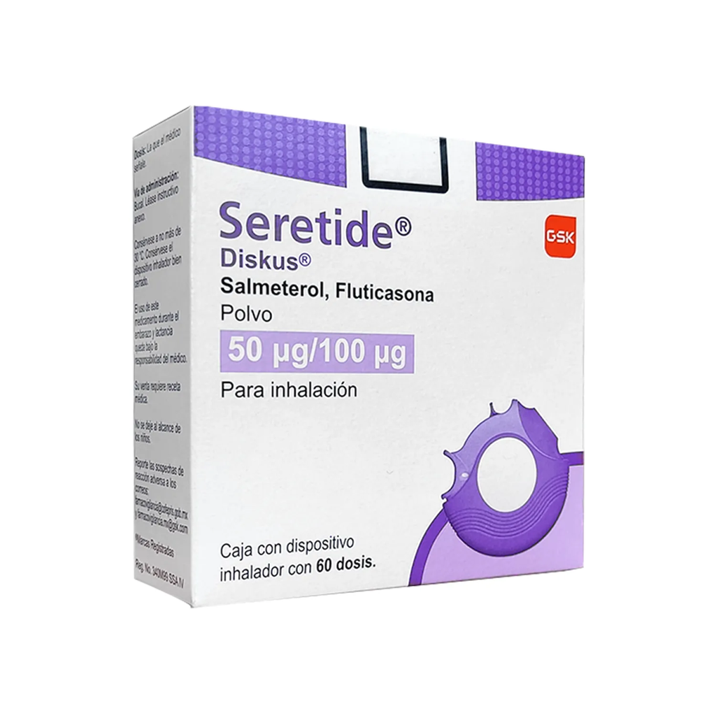 SERETIDE DISKUS 50 mcg/100 mcg 60 Dispositivo inhalador
