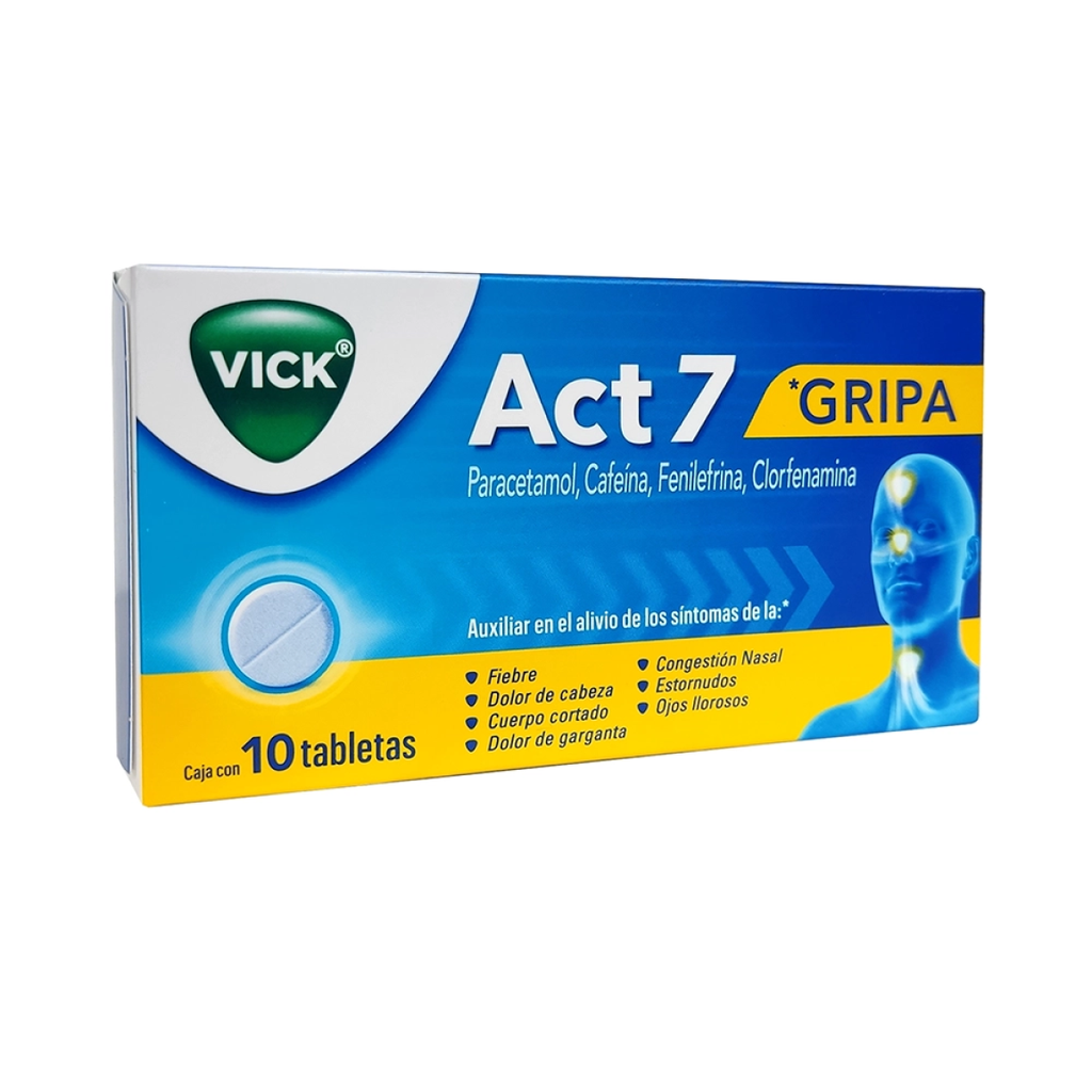 VICK ACT 7 500/25/5/4 mg 10 Tableta(s)