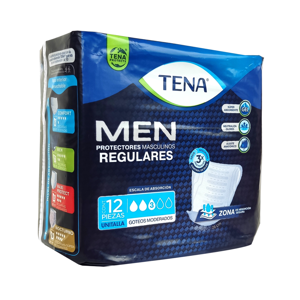 PROTECTORES MASCULINOS TENA MEN 12pzs