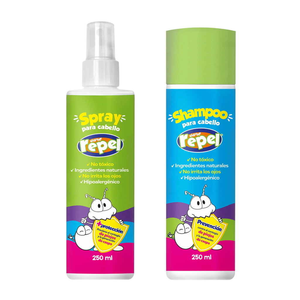 KIT ANTI PIOJOS SURE REPEL 1 SHAMPO Y 1 SPRAY