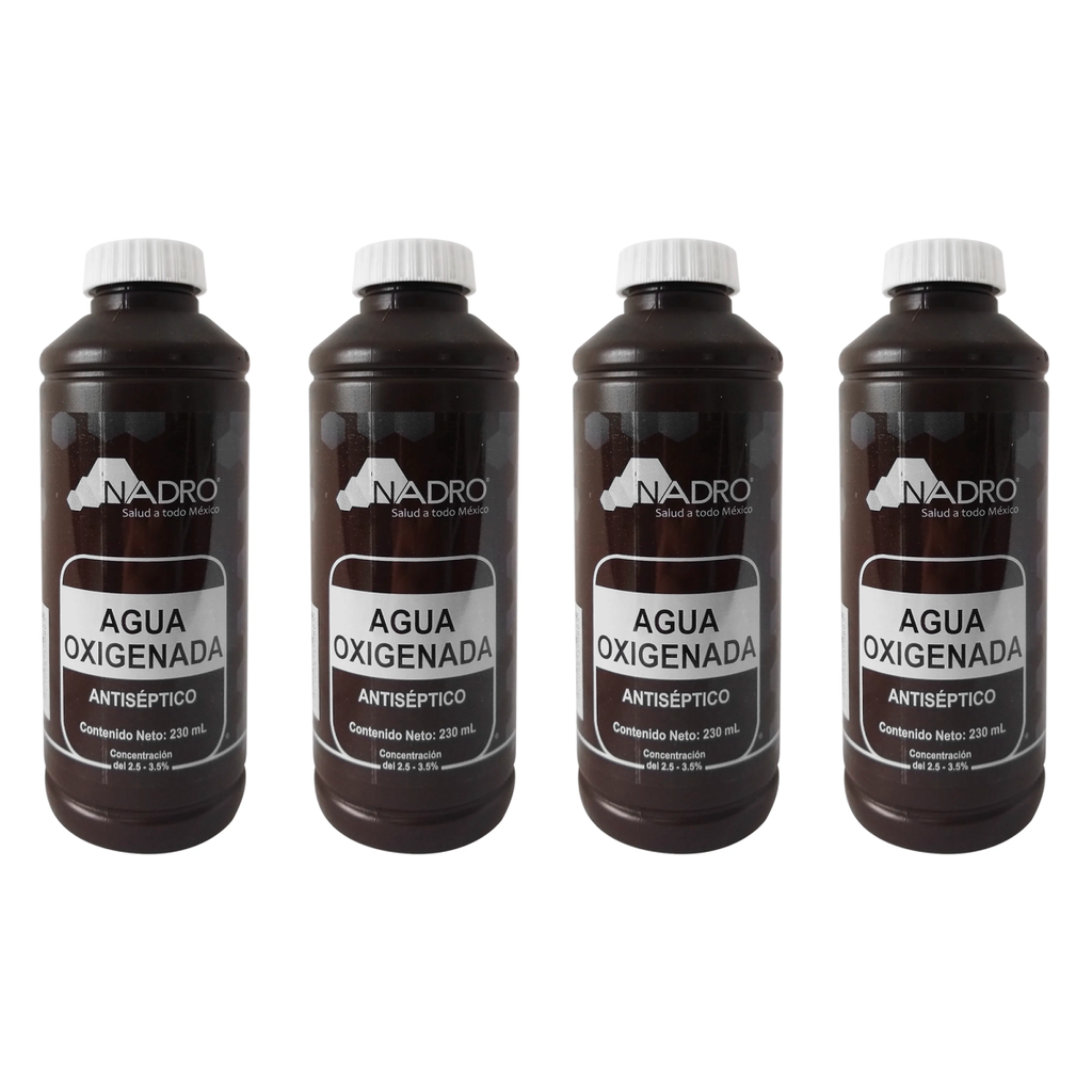 AGUA OXIGENADA NADRO CUATRO PZS DE 230 ML C/U - 920 Mililitros