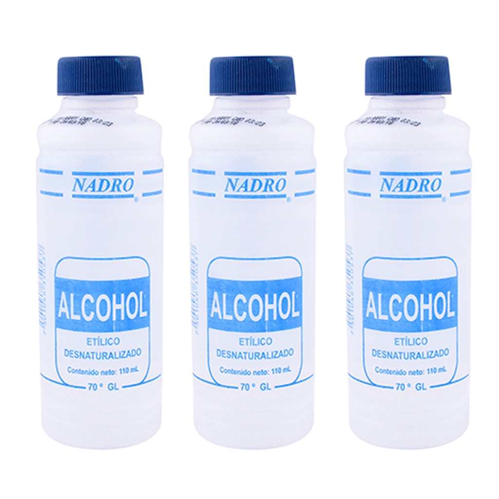 ALCOHOL NADRO 110mL PACK 3pz 