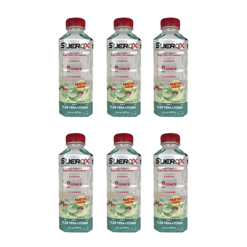 SUEROX ALOE VERA - LYCHEE SEIS PZS CON 500 ML C/U - 6 Piezas