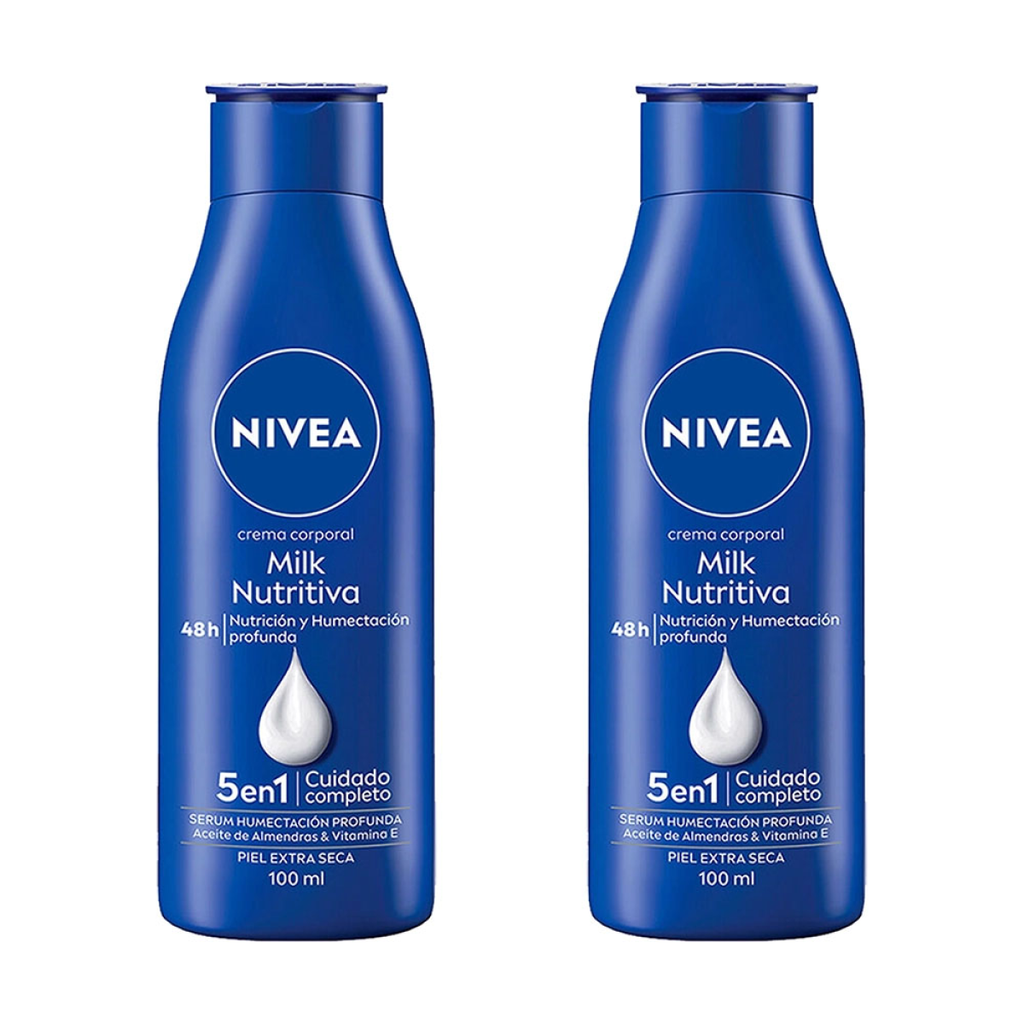 CREMA CORPORAL NIVEA DOS PZS DE 100 ML C/U 100 ml 200 Mililitros