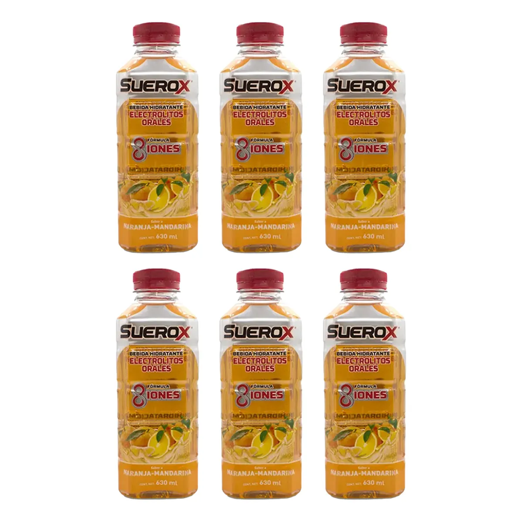 SUEROX NARANJA - MANDARINA SEIS PZS CON 630 ML C/U - 6 Piezas