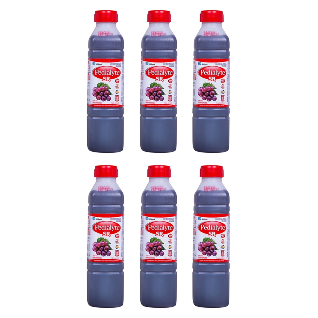 PEDIALYTE SR 60 UVA SEIS PZS CON 500 ML C/U - 6 Piezas
