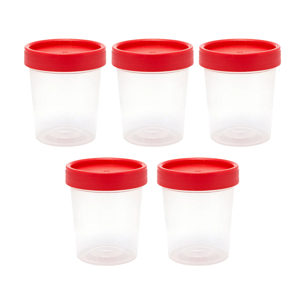 VASO COPRO CON TAPA 5 PZS DE 120 ML C/U - 5 Piezas