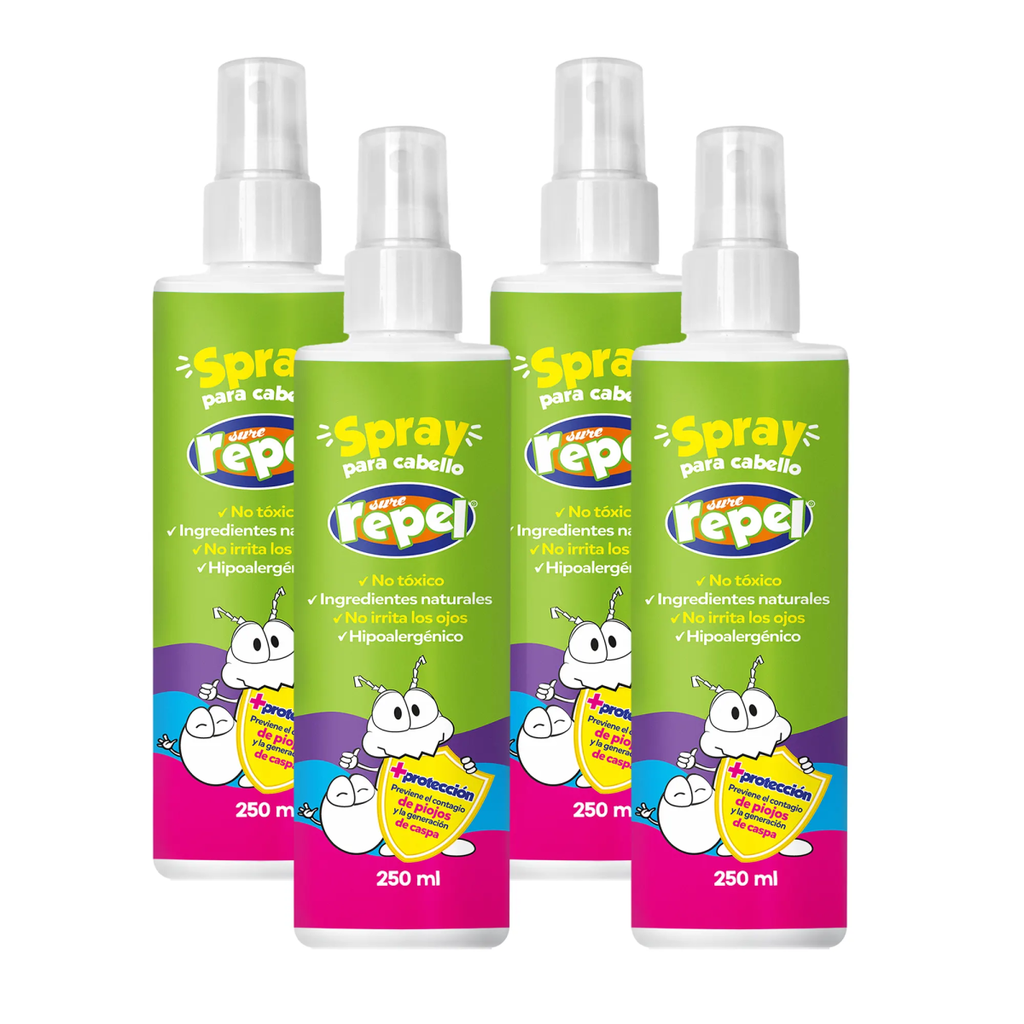 PACK LOCION ANTI PIOJOS SURE REPEL INFANTIL 4 SPRAY 