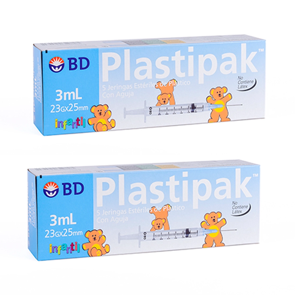 JERINGA BD INF DOS CAJAS C/CINCO PZS DE 23g X 25mm C/U 3 ml 23 g X 25 mm 10 Jeringa