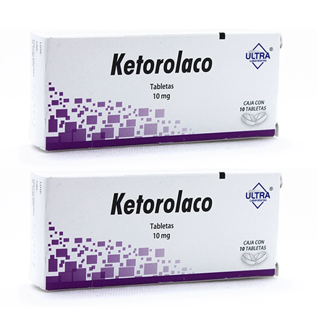 KETOROLACO 10 MG DOS CAJAS CON 10 TABS C/U 10 mg 20 Tableta(s)