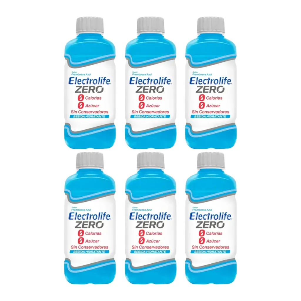 ELECTROLIFE ZERO FRAMBUESA AZUL SEIS PZAS DE 625ML C/U