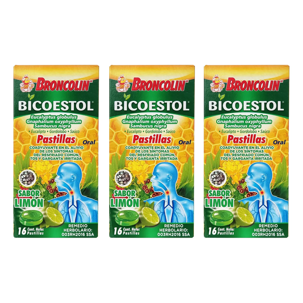 BRONCOLIN BICOESTOL LIMON TRES PZAS