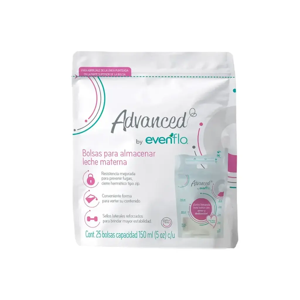 EVENFLO BOLSAS PARA ALMACENAR LECHE MATERNA 25 BO 150 ML C/U