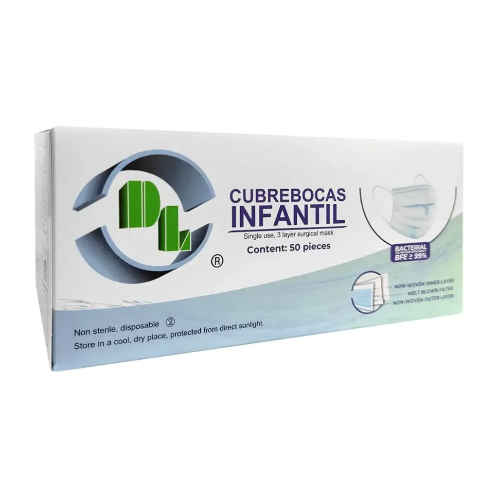 CUBREBOCAS DL TRICAPA INFANTIL C/50