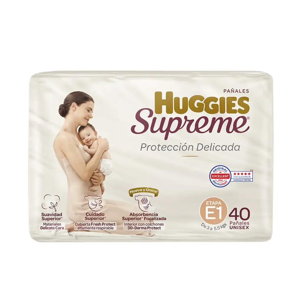 HUGGIES SUPREME PAÑAL UNISEX E1 40pz