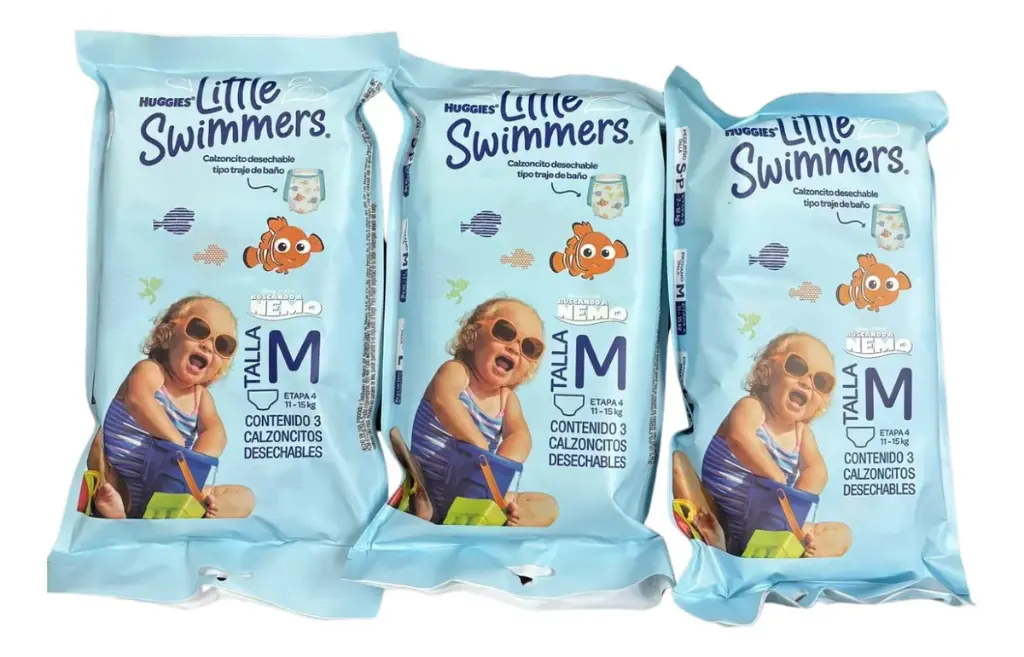 LITTLE SWIMMERS HUGGIES TM PAQ 3 BOLSAS C/3PZAS C/U