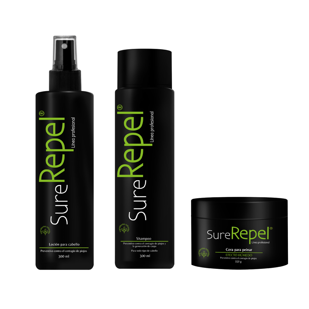 KIT ANTIPIOJOS REPEL PROFESIONAL SHAMPOO, LOCION, CERA 