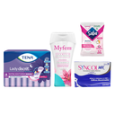 KIT TENA TOALLAS NOCTURA 8pz + MYFEM SHAMPOO INTIMO +SYNCOL + TOALLAS HUMEDAS SABA 