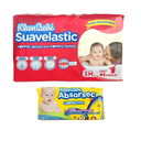 KleenBebé SUAVELASTIC MEDIANO 40 PZS+ 1 KleenBebé ABSORSEC TOALAS HUMEDAS KIT KBBMED