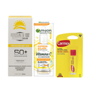 KIT FOTOSUN FACIAL 50 FPS + SÉRUM ANTIMANCHAS GARNIER + PROTECTOR LABIAL CARMEX 15 FPS CLASSIC