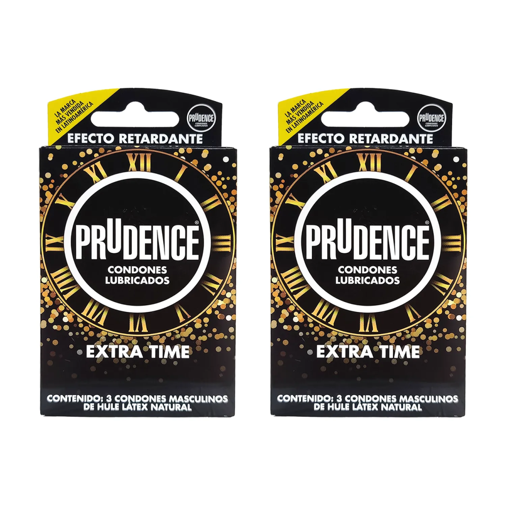 Pack2 Condones Prudence Extra Time Con 3/cu