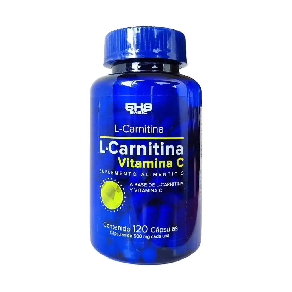 L- CARNITINA Y VITAMINA C 5H8 120 Capsulas