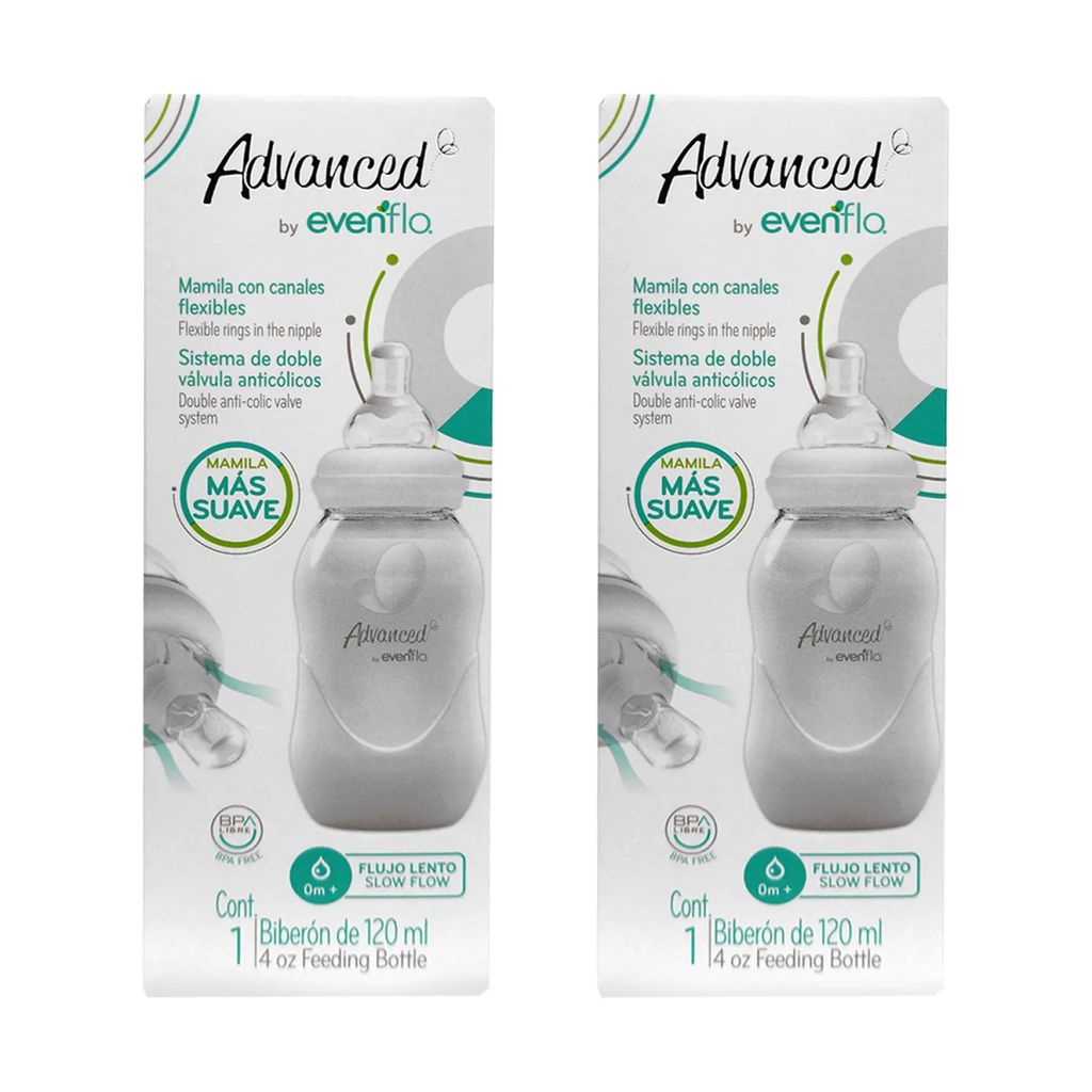 BIBERON EVENFLO ADVANCE 120 ML FLUJO LENTO 2 PACK