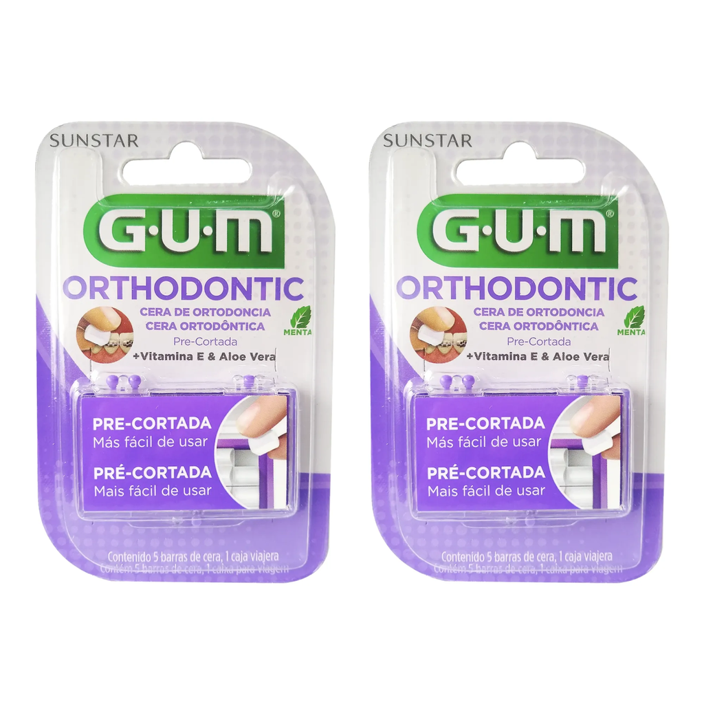 Cera De Ortodoncia Gum Sabor Menta Con Vitamina E Pack2 