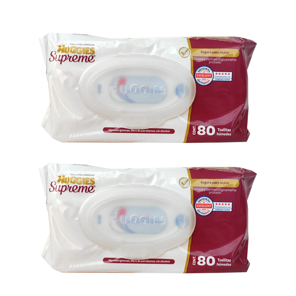 TOALLITAS HUMEDAS HUGGIES SUPREME - 80pzs 2 PACK