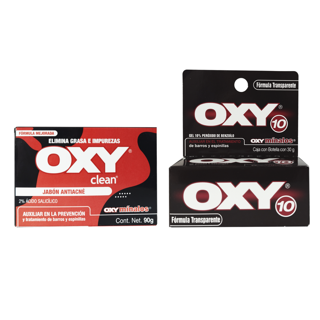 Pack Oxy 10 Gel Jabón Antiacné Elimina Grasa 