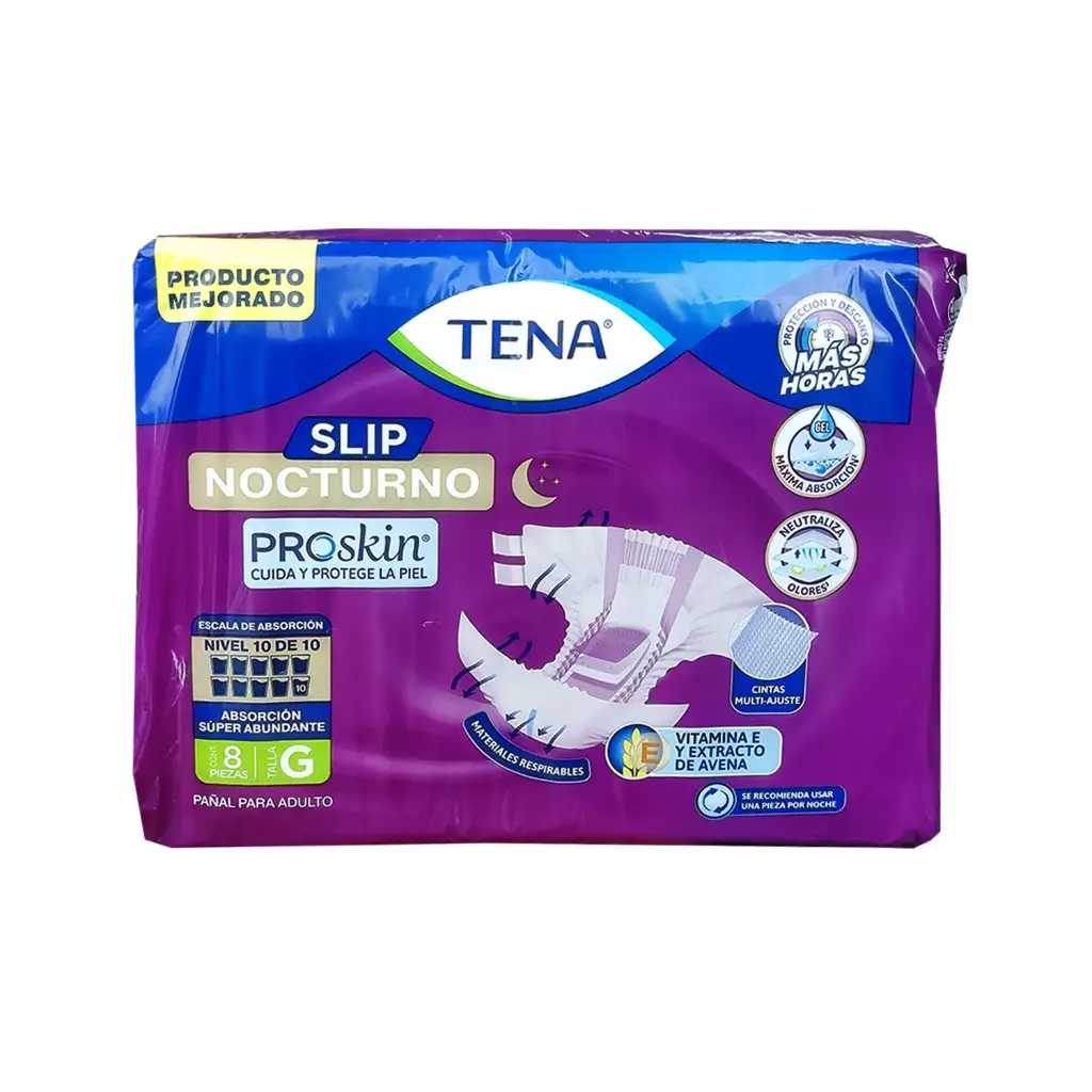 TENA SLIP NOCTURNO G 8 PZAS