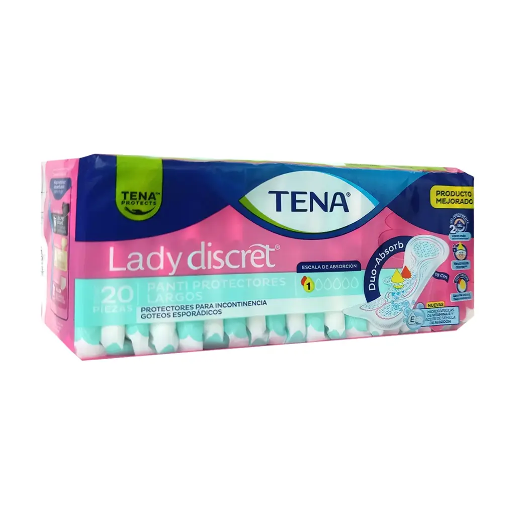 TENA TOALLAS LADY DISCRET DUO-ABSORB 20pzs