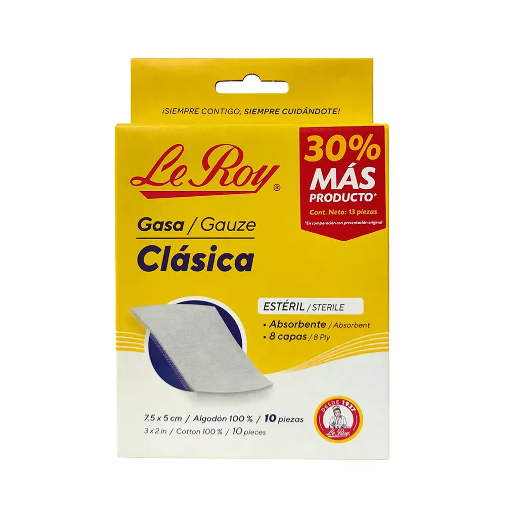 GASA CLÁSICA 7.5cm X 5cm LE ROY CAJA CON 10 Pzs