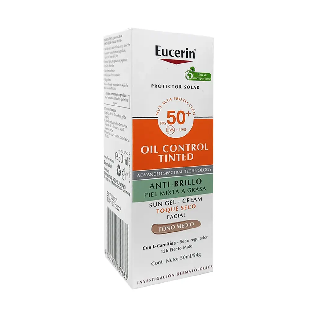 EUCERIN OIL CONTROL TINTED FPS50+ TOQUE SECO TONO MEDIO 54 G