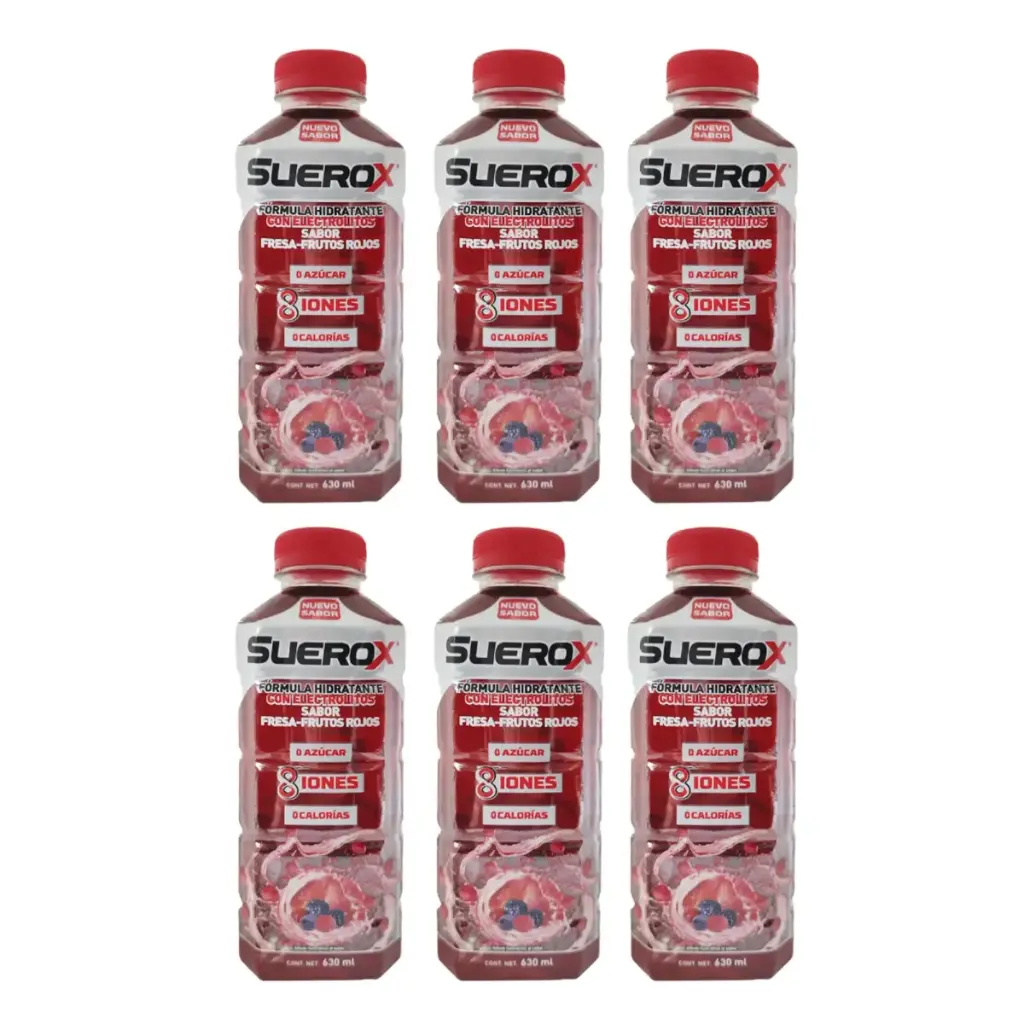 SUEROX FRESA - FRUTOS ROJOS CON 630 ML C/U - 6 Piezas
