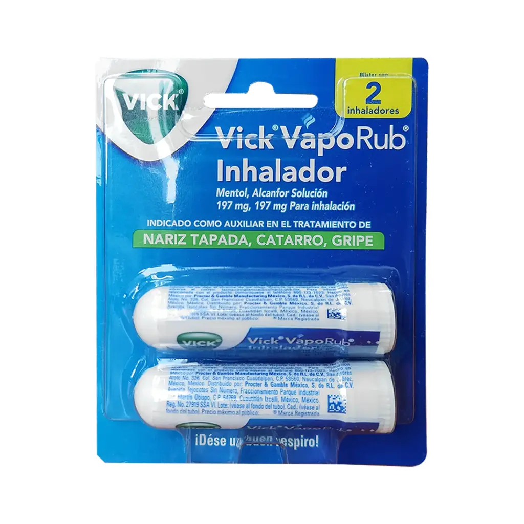 INHALADOR VICK VAPORUB MENTOL Y ALCANFOR 2pz