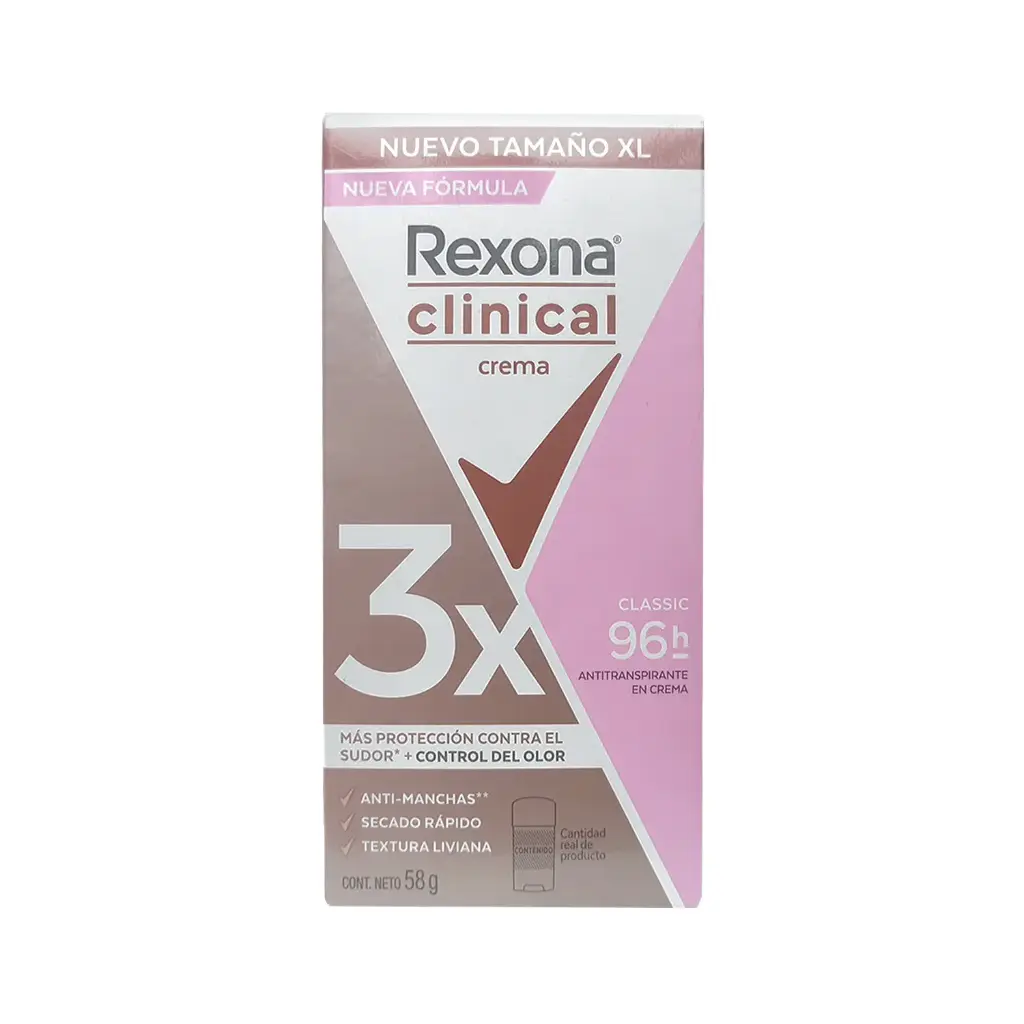 REXONA CLINICAL ANTITRANSPIRANTE EN CREMA 58 G