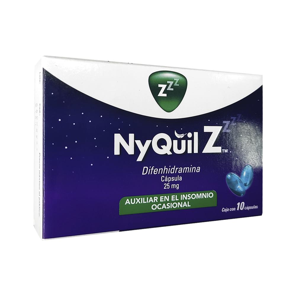 NyQuil Z 25mg - Auxiliar en el Insomnio Ocasional | 10 Cápsulas con Difenhidramina