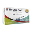 JERINGA DESCHABLE PARA INSULINA BD ULTRA FINE 1mL 30g X 13mm | Gran Capacidad y Máxima Seguridad | Caja con 30 Pzas